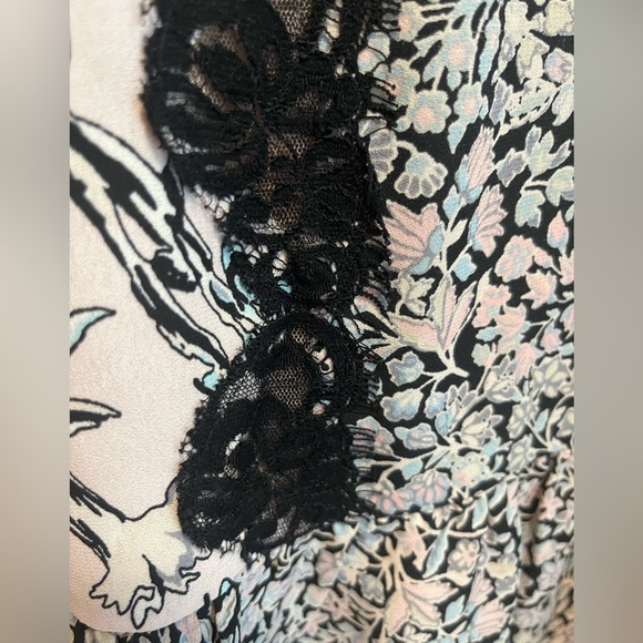 BCBGMaxAzria  Bryanne tunic purple floral  dress in Lilac/Black, size S - Picture 9 of 14